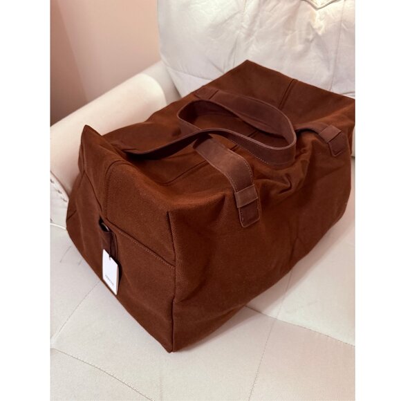 Zara Brown Canvas Duffle Bag NWT - Picture 4 of 9